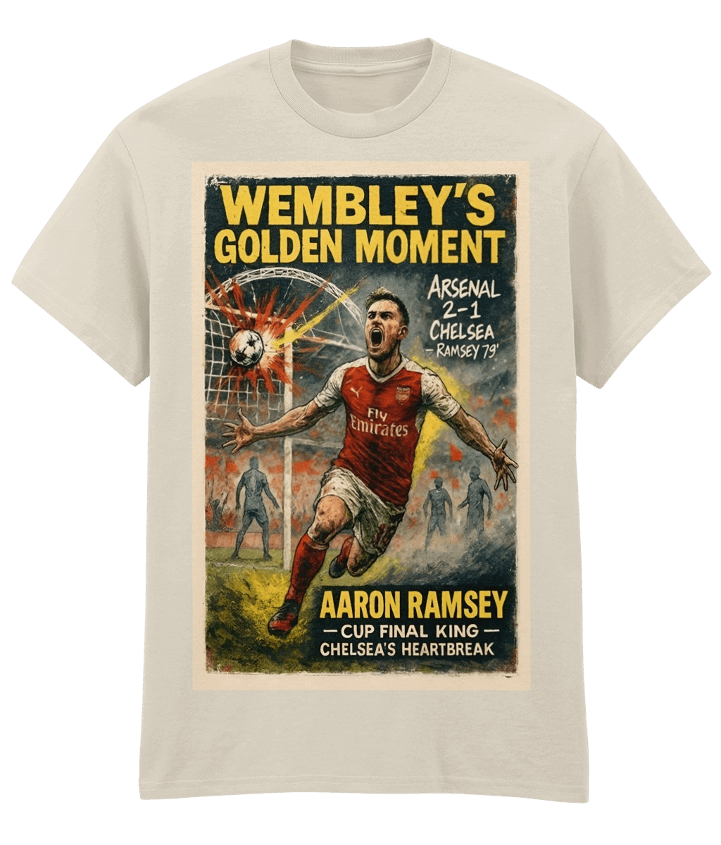Aaron Ramsey Wembley's Golden Moment White Fanart T-shirt