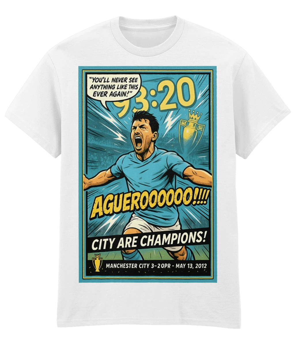 Agueroooooo 93:20 City Fanart T-Shirt