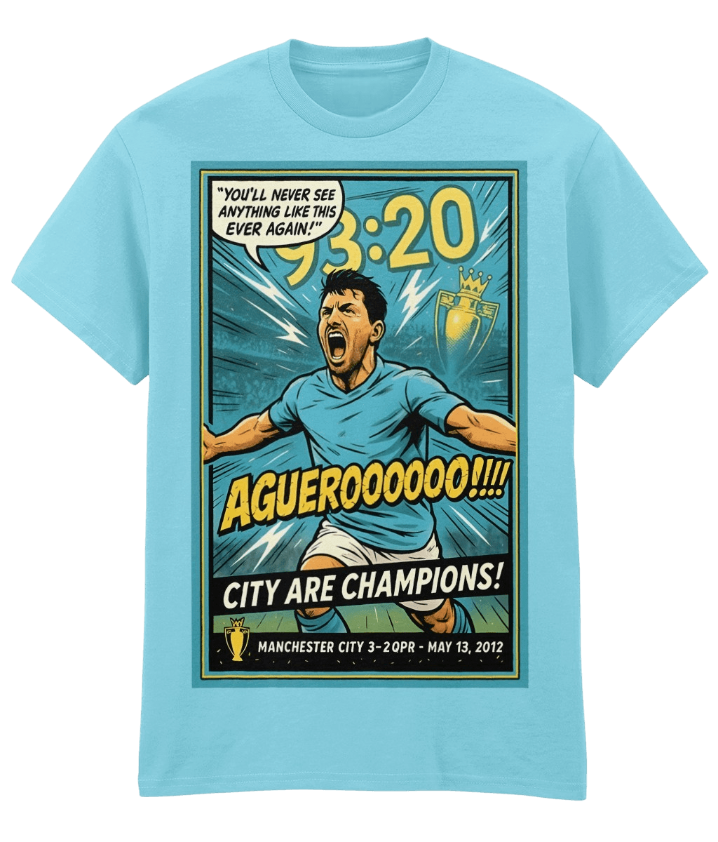 Agueroooooo 93:20 City Fanart T-Shirt