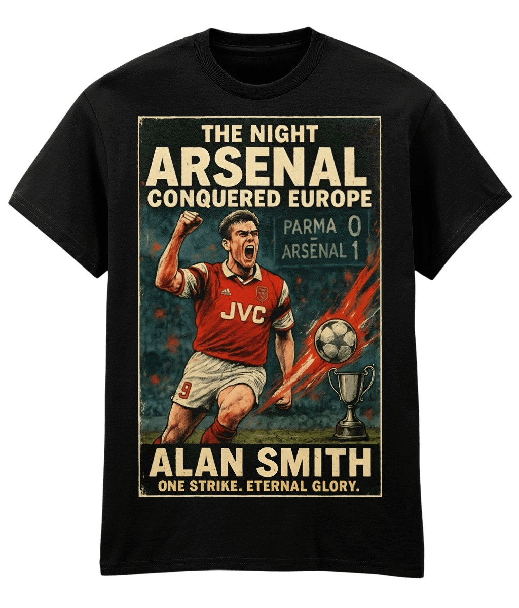 Alan Smith The Night ARSENAL Conquered Europe Black Fanart T-shirt