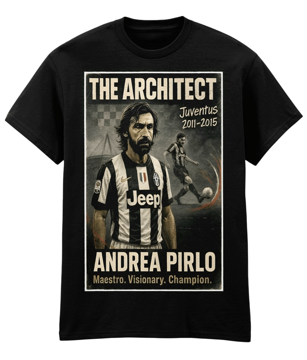 Andrea Pirlo The Architect Black Fanart T-shirt