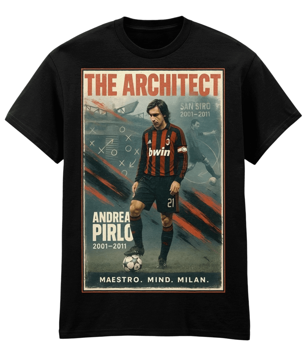 Andrea Pirlo The Architect San Siro Black Fanart T-shirt (W)