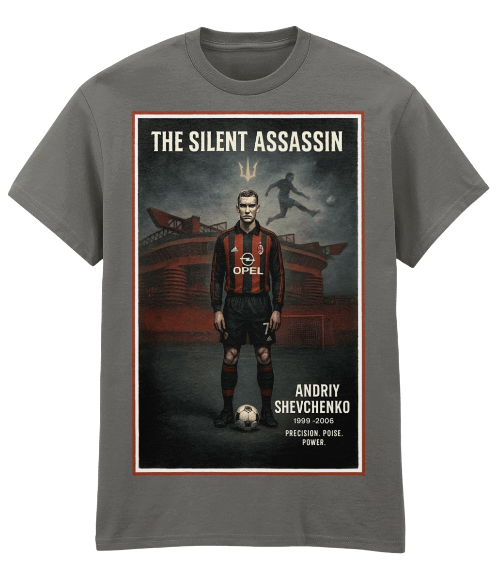 Andriy Shevchenko the Silent Assassin Grey Fanart T-shirt