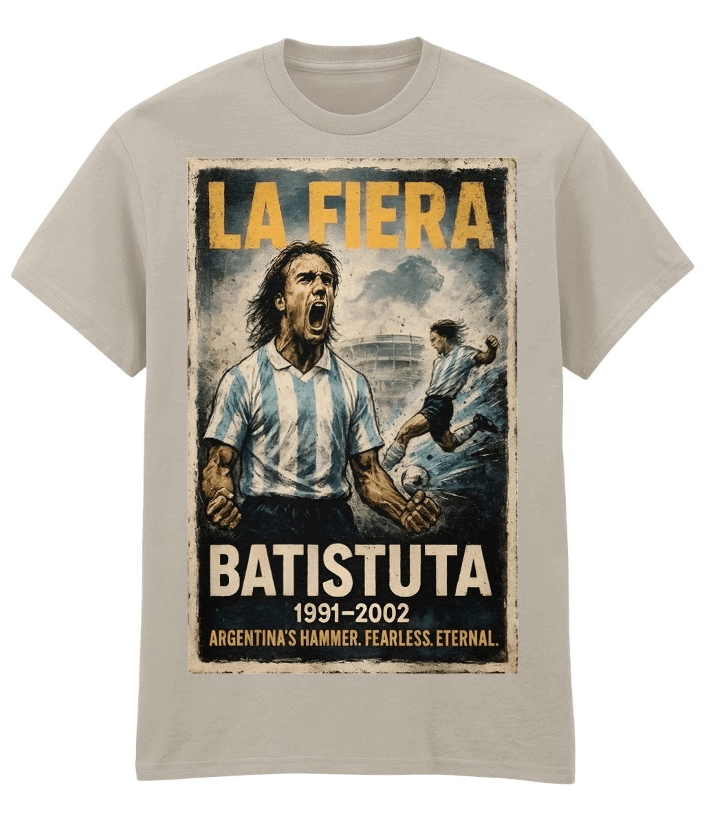 BATISTUTA La Fiera Argentina White Fanart T-shirt