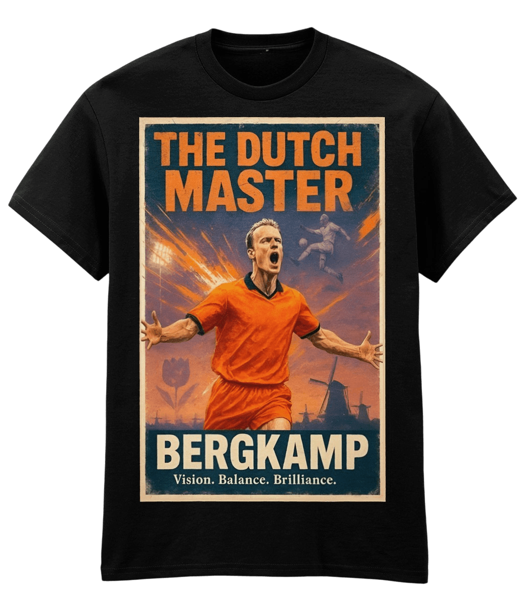 BERGKAMP The Dutch Master Black Fanart T-shirt