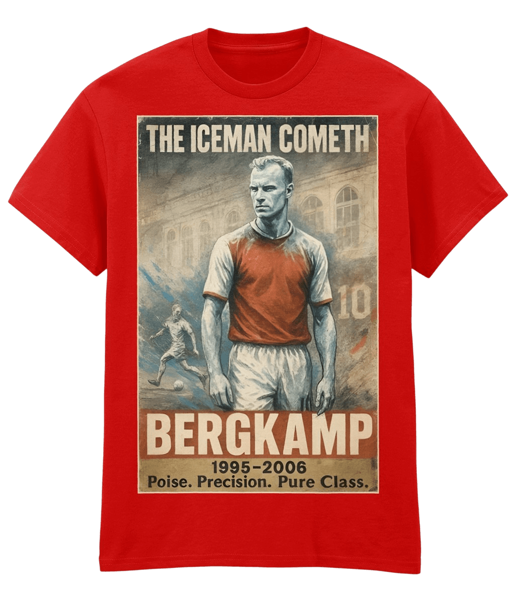 BERGKAMP The Iceman Cometh Red Fanart T-shirt