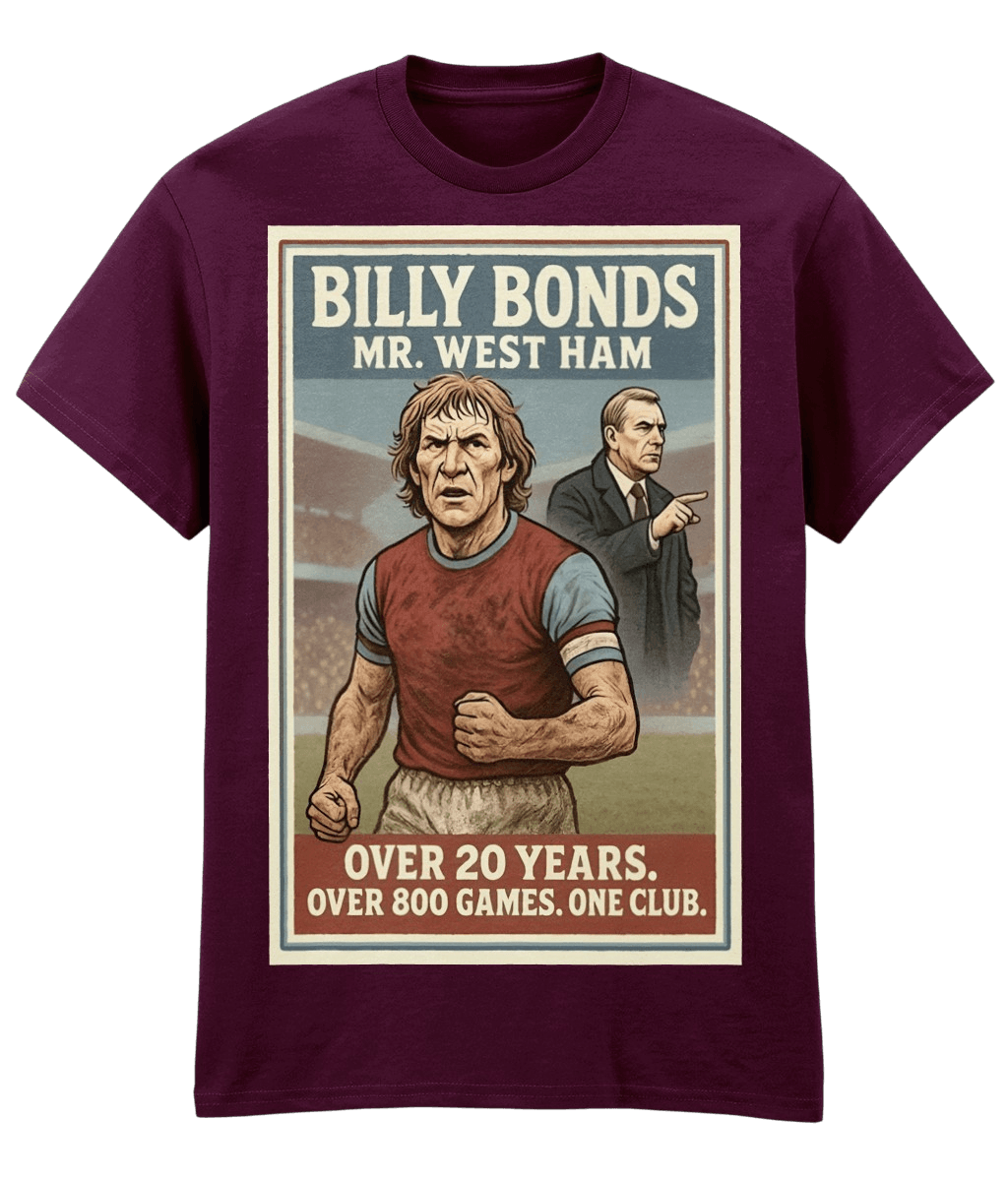 Billy Bond Mr West Ham Purple Fanart T-shirt