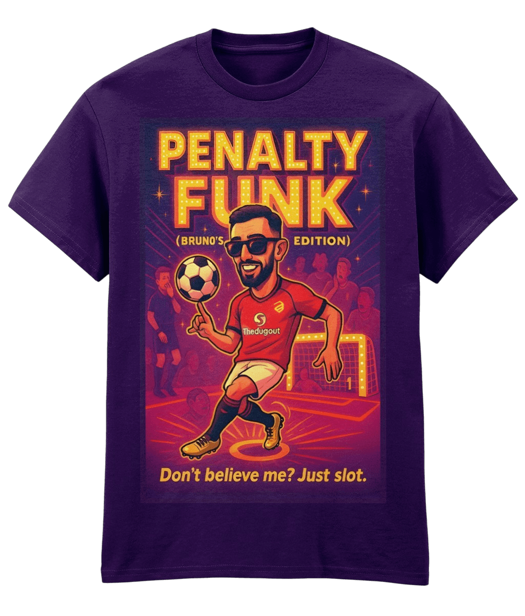 Bruno Fernandes Penalty Funk Purple Fanart T-shirt