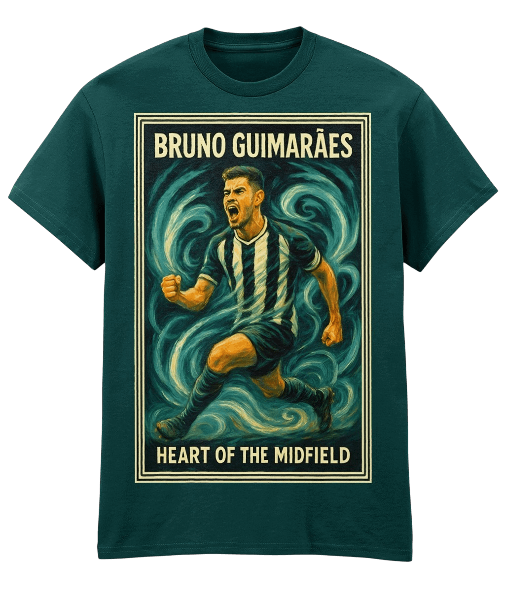 Bruno Guimarães NUFC Heart of the Mid Green Fanart T-shirt