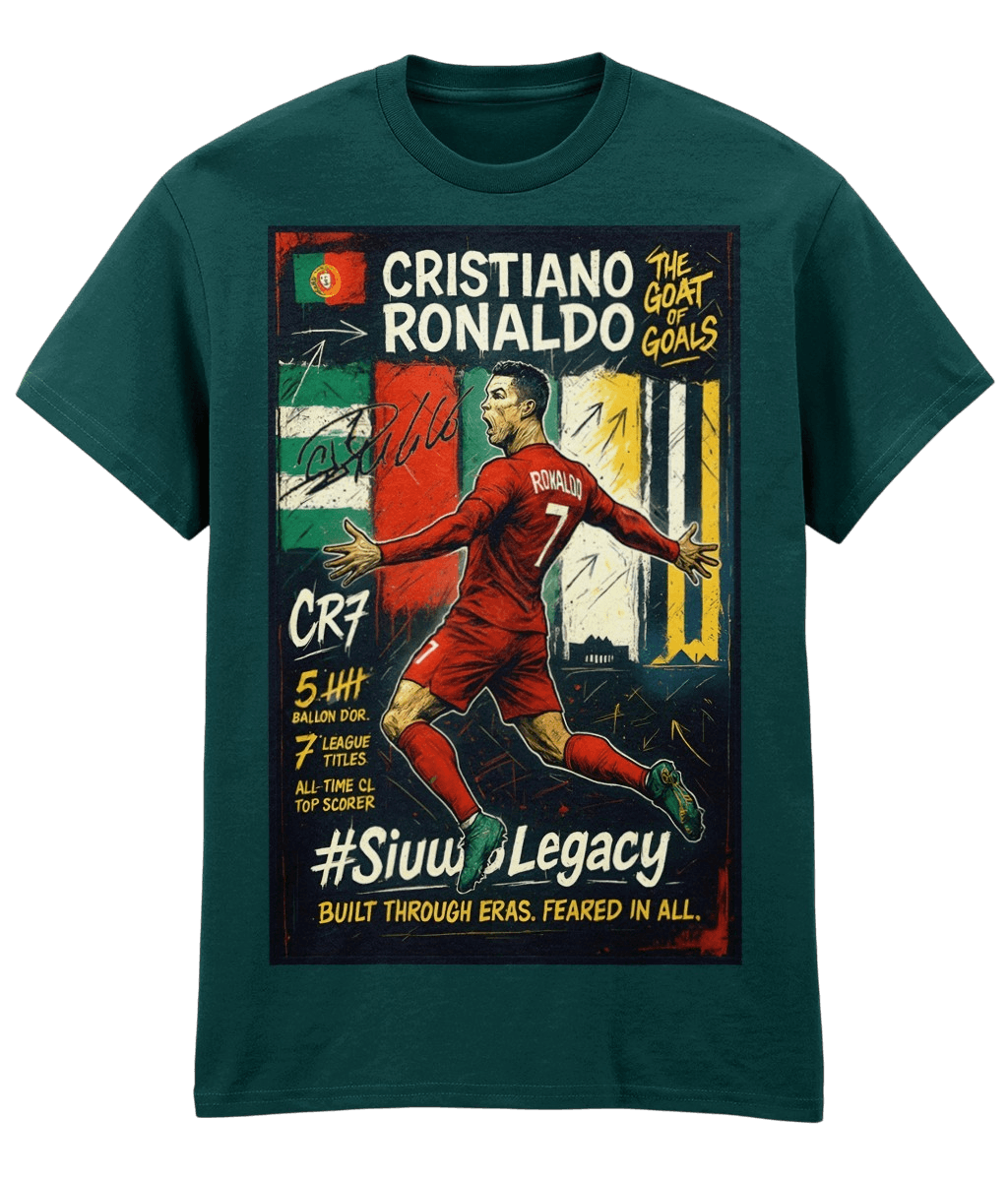 Cristiano Ronaldo The goat of goals Green Fanart T-shirt
