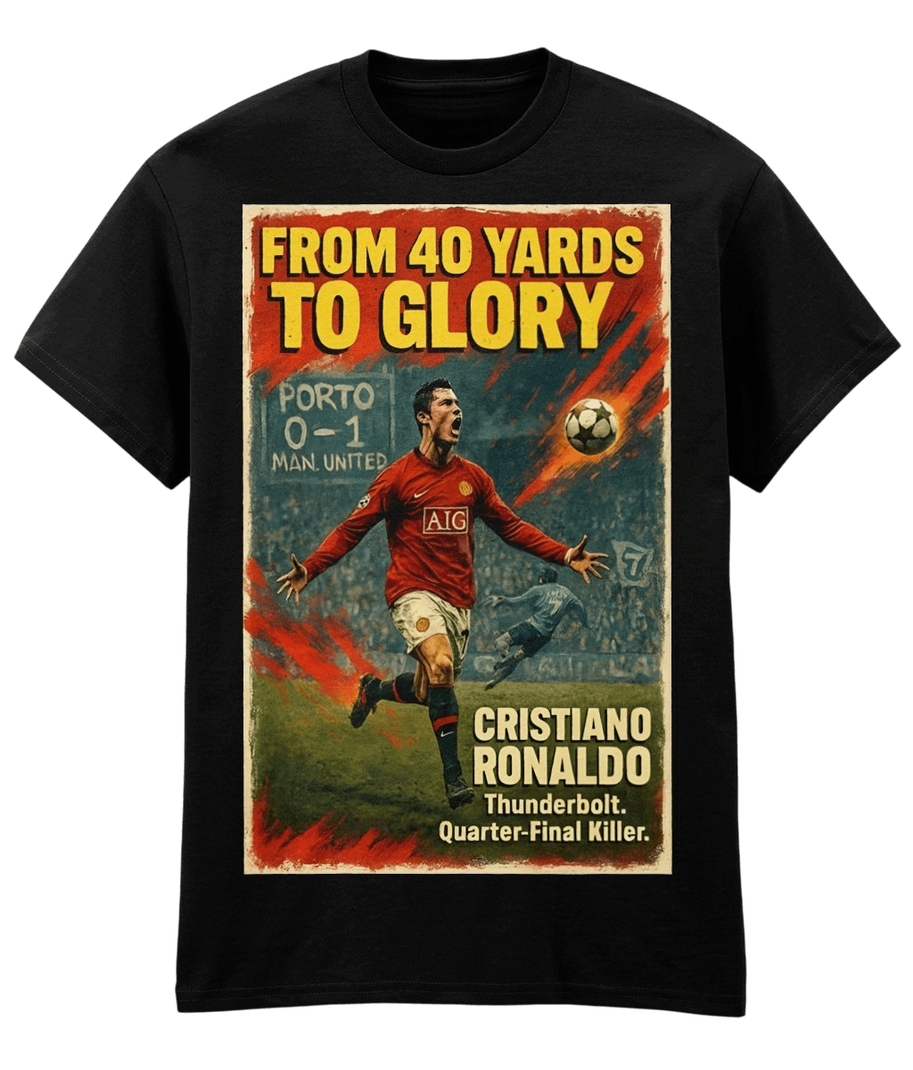 Cristiano Ronaldo To Glory Black Fanart T-shirt