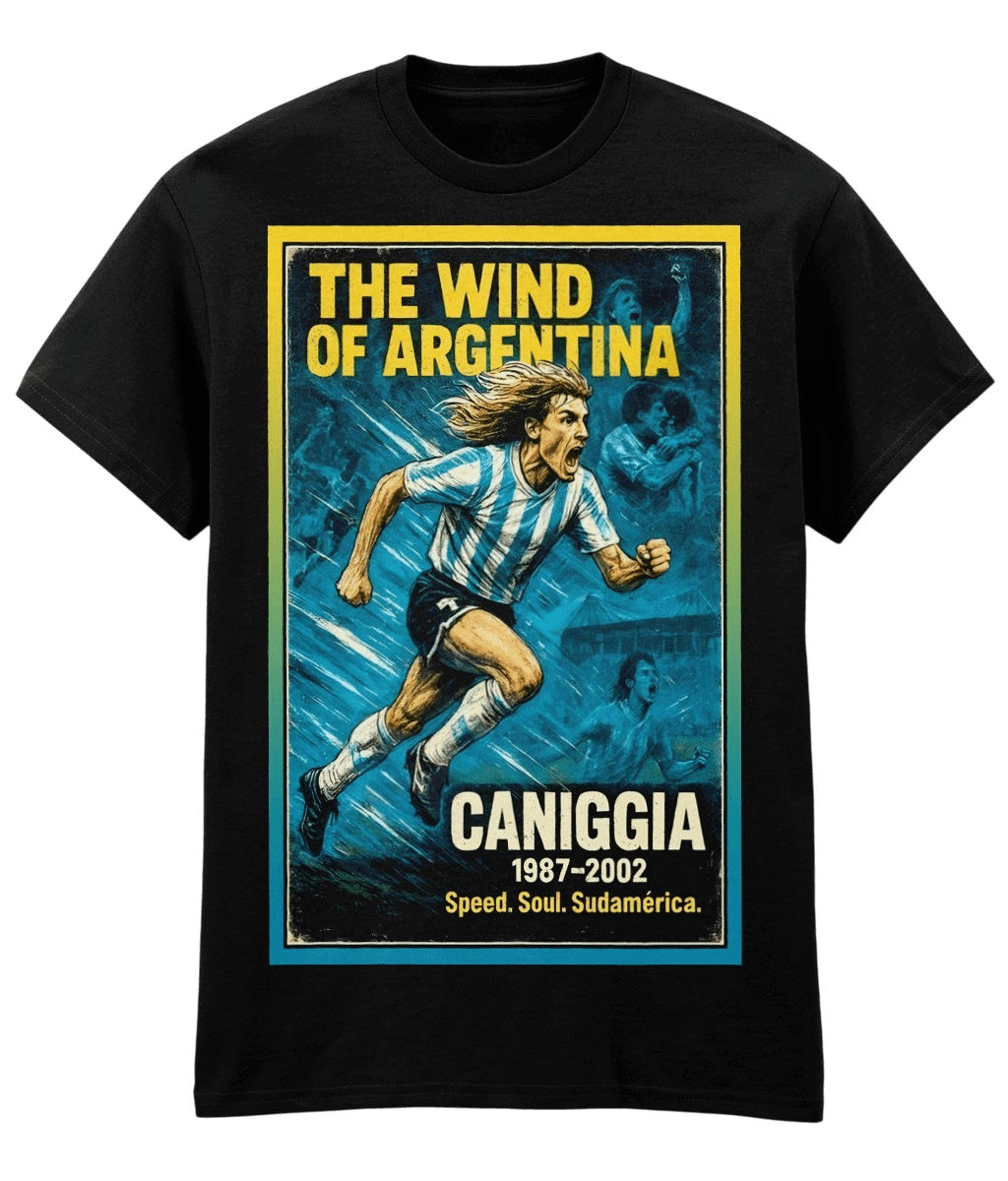 CANIGGIA The Wind Of Argentina Black Fanart T-shirt