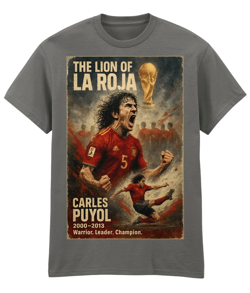 Carles Puyol The Lion Of La Roja Grey Fanart T-shirt