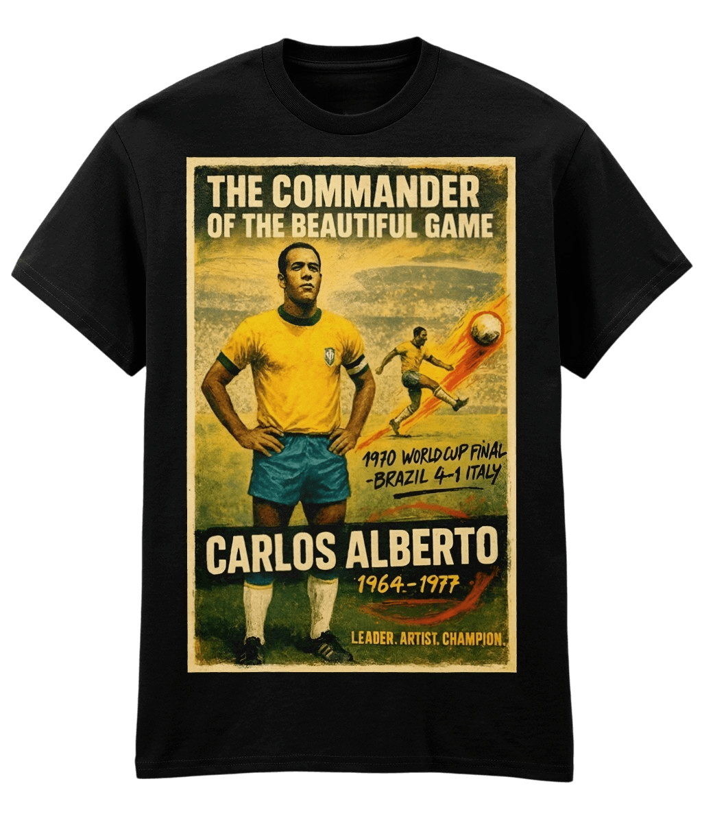 Carlos Alberto The Beautiful Game Black Fanart T-shirt