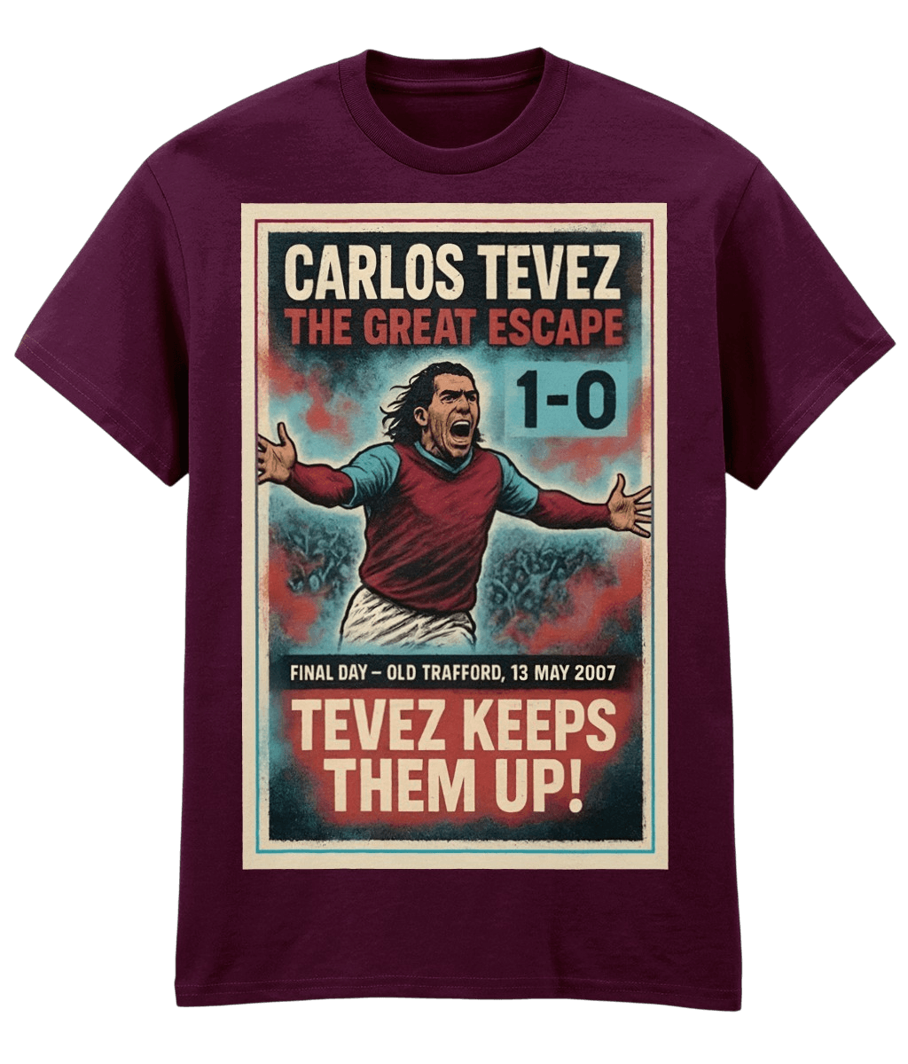 Carlos Tevez The Great Escape Purple Fanart T-shirt