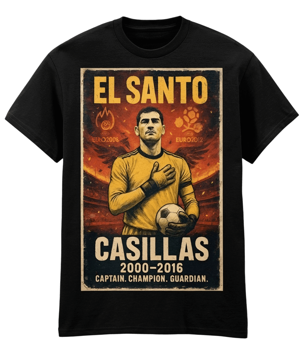 Casillas EL SANTO Black Fanart T-shirt