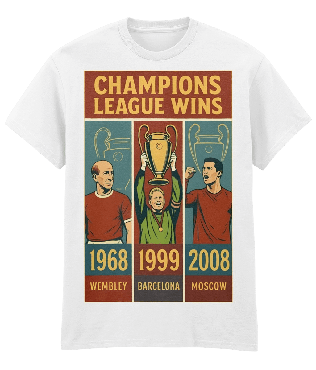 Champions League Wins White Fanart T-shirt