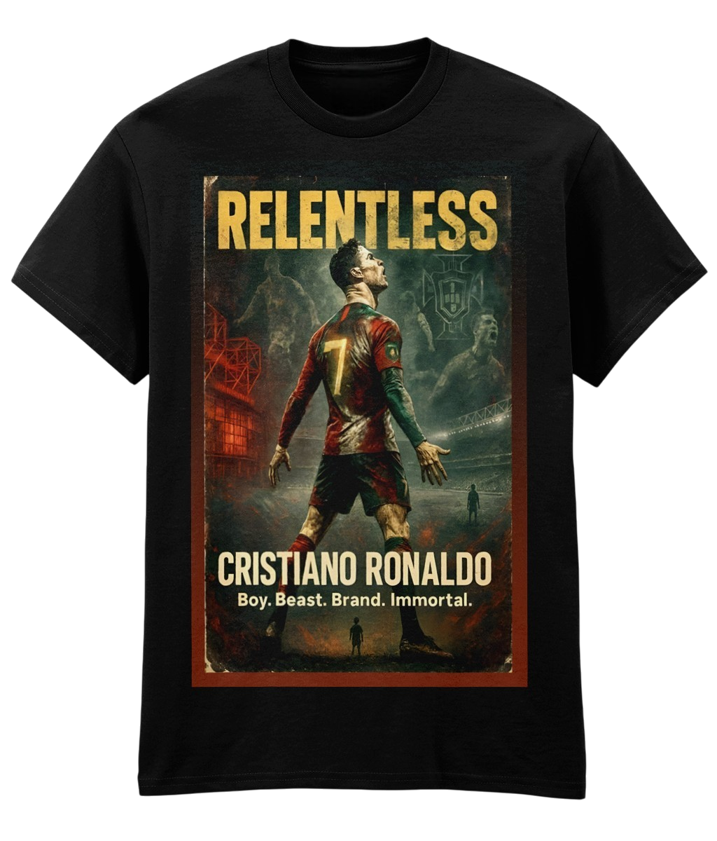 Christiano Ronaldo Relentless Black Fanart T-shirt