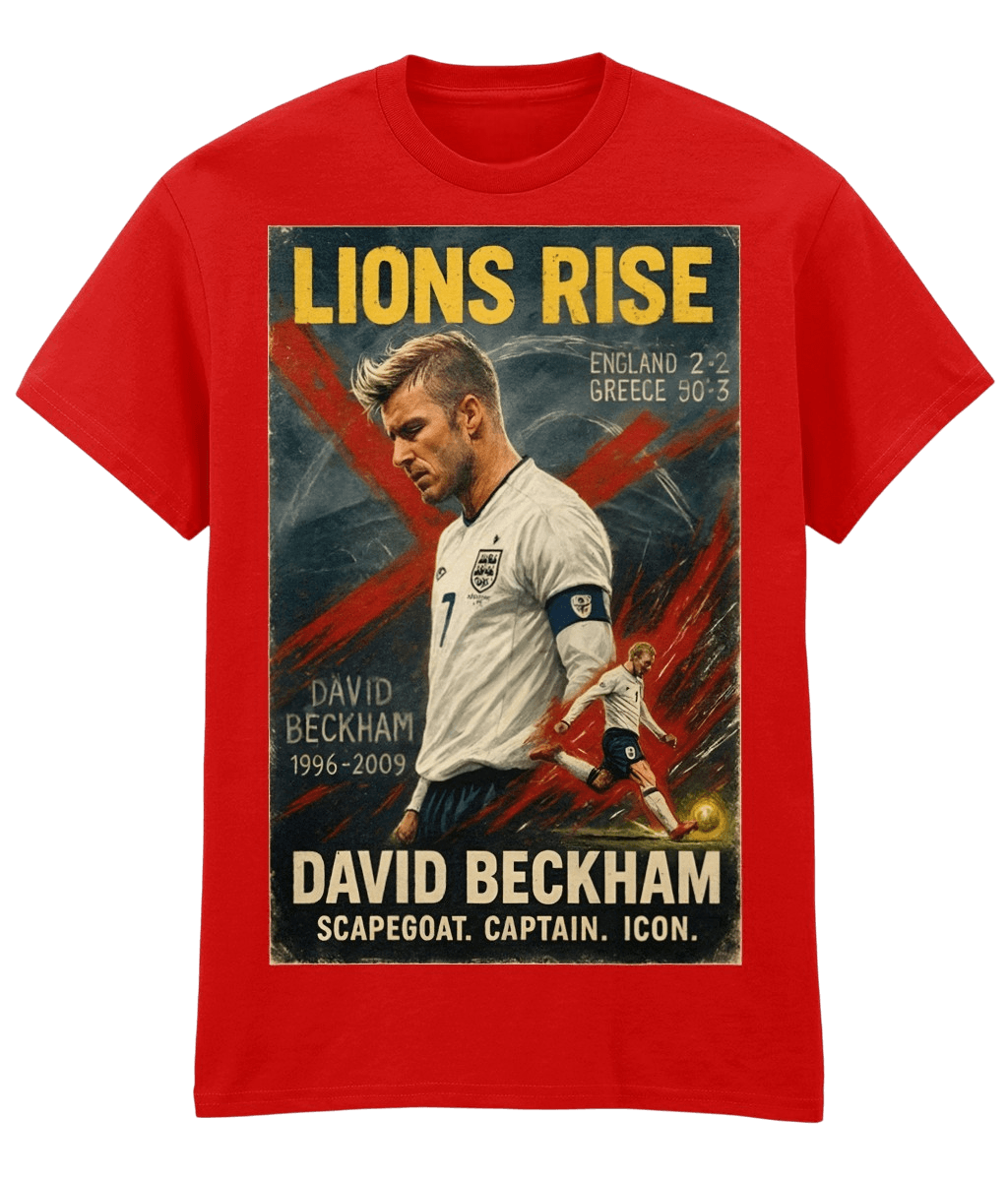David Beckham Lions Rise Red Fanart T-shirt