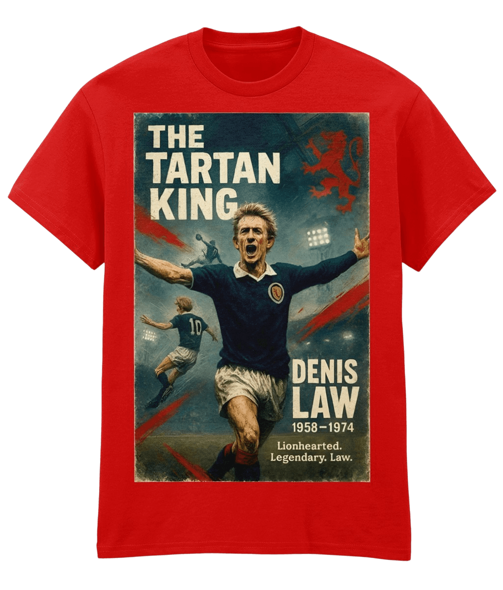 Denis Law The Tartan King Red Fanart T-shirt