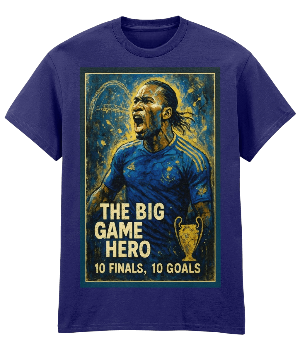 Didier Drogba The Big Game Hero Blue Fanart T-shirt