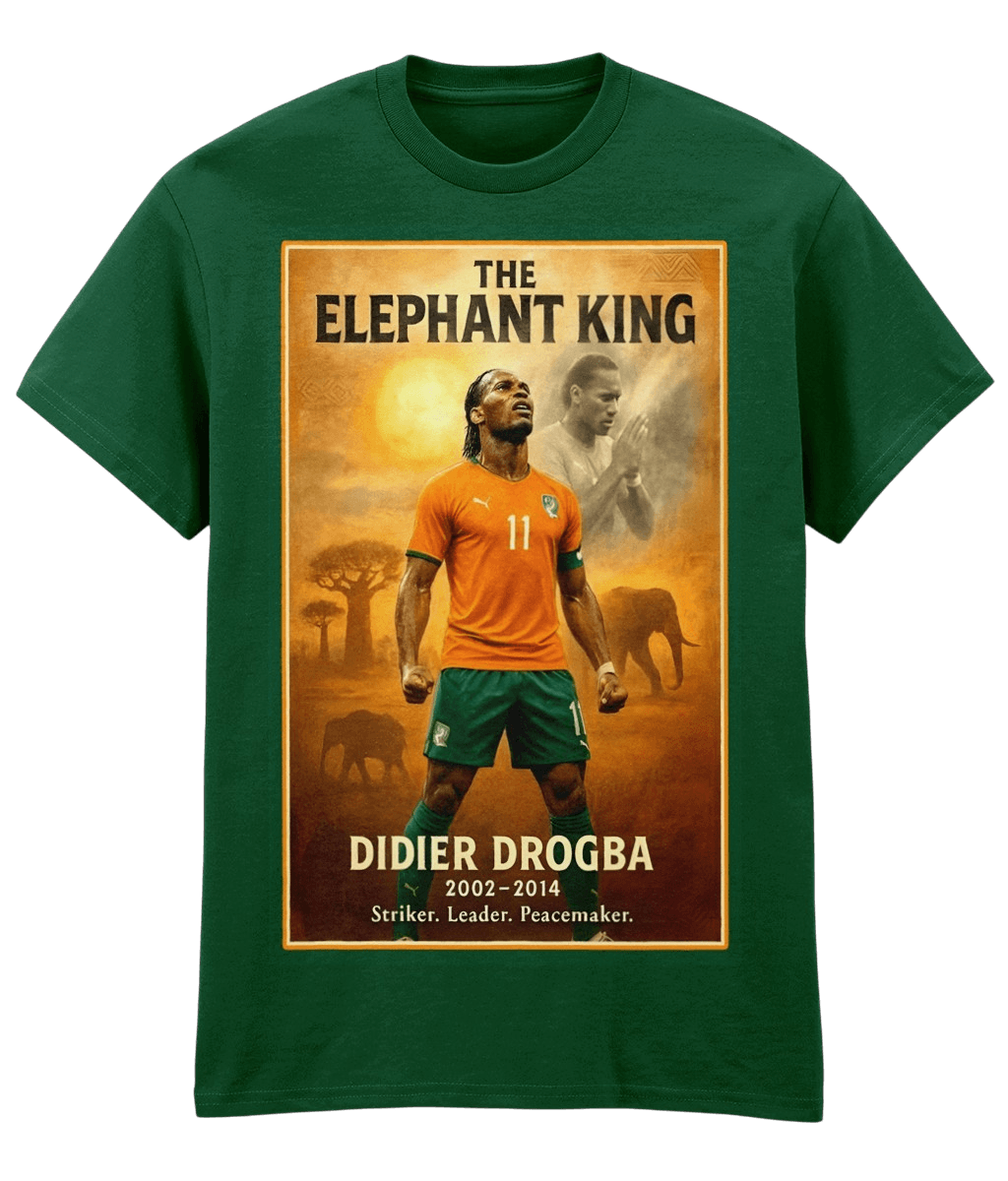 Didier Drogba The Elephant King Green Fanart T-shirt
