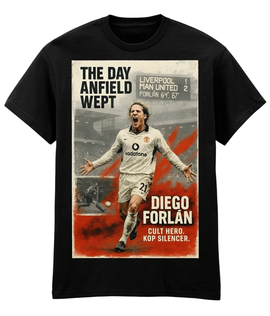 Diego Forlán The Day Anfiled Wept Black Fanart T-shirt