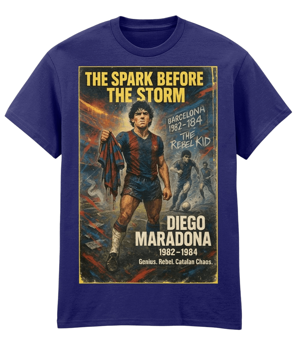 Diego Maradona The Spark Before The Storm Blue Fanart T-shirt