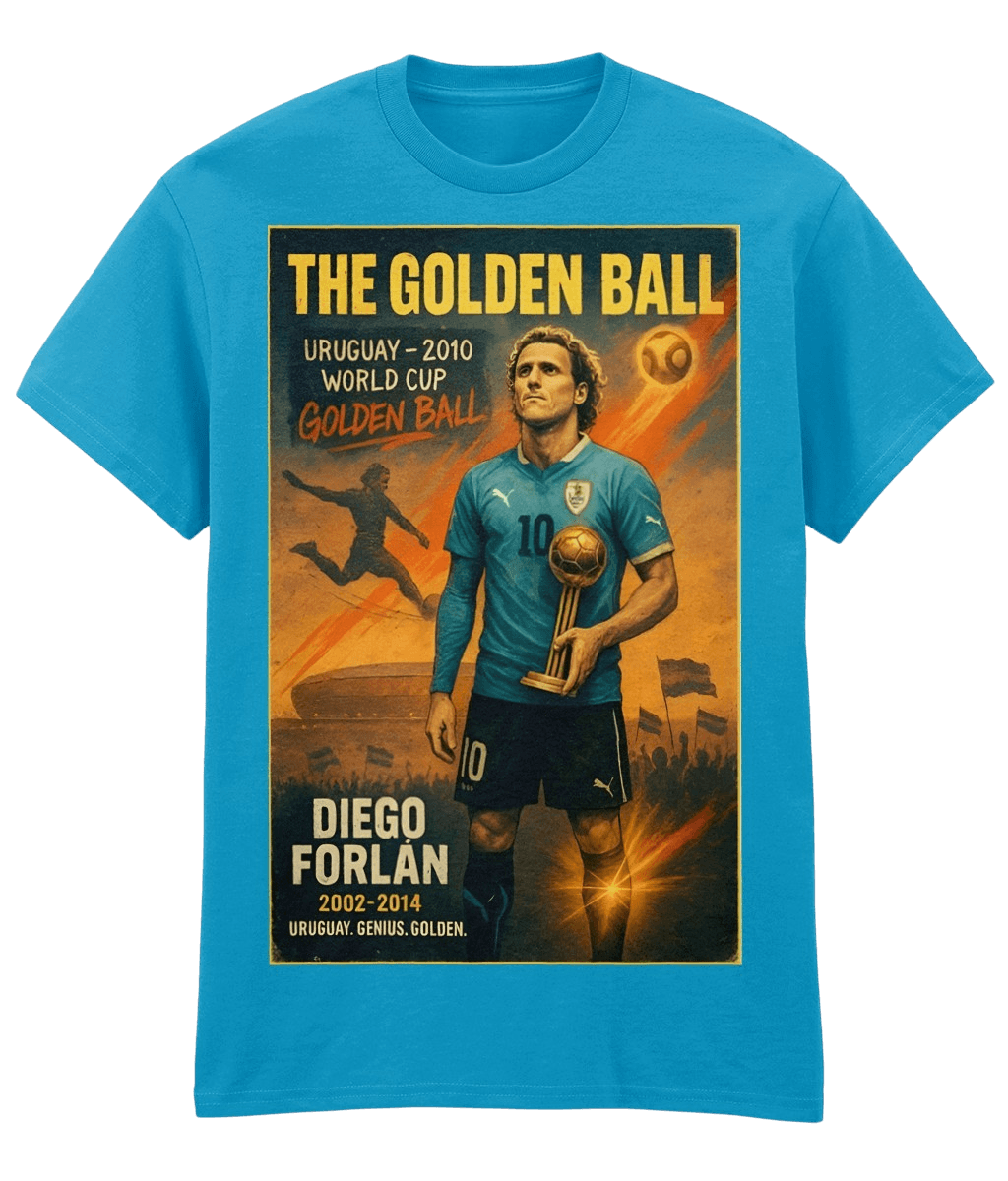 Diego Forlán The Golden Ball Blue Fanart T-shirt