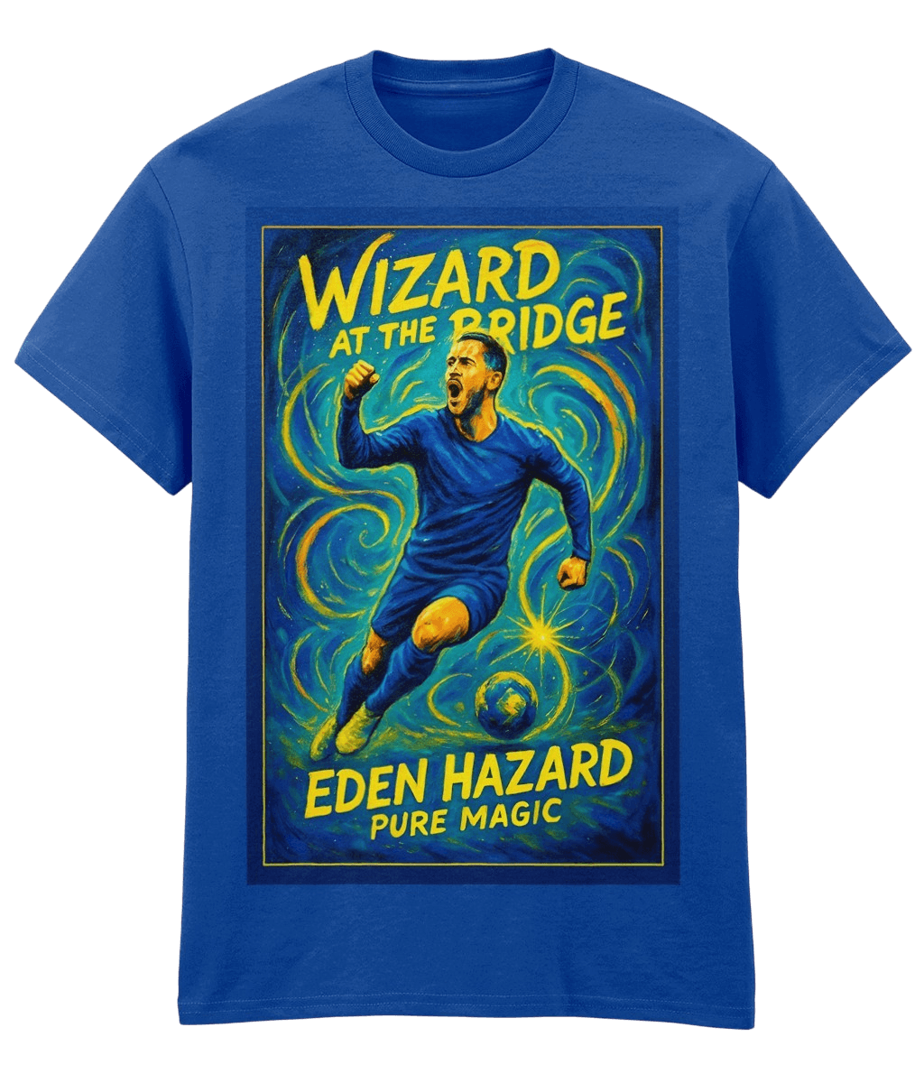 EDEN HAZARD The Wizard at the Bridge Blue Fanart T-shirt