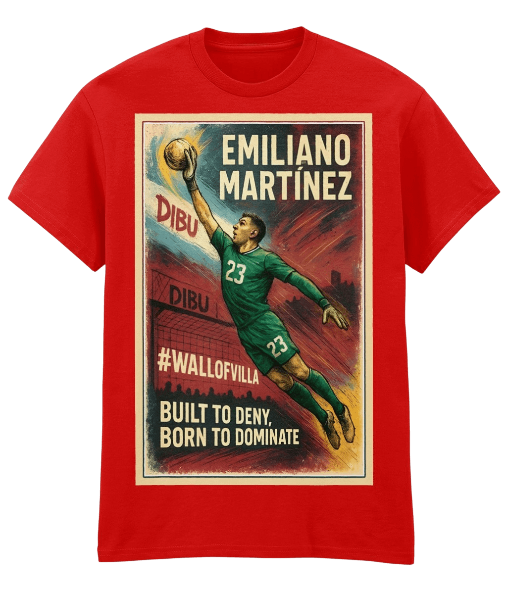 Emiliano Martinez DIBU Built to Deny Red Fanart T-shirt