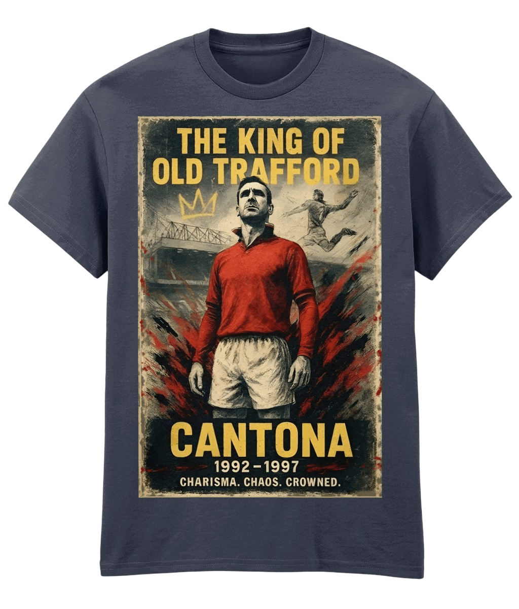 Eric CANTONA King Of Old Trafford Dark Grey Fanart T-shirt