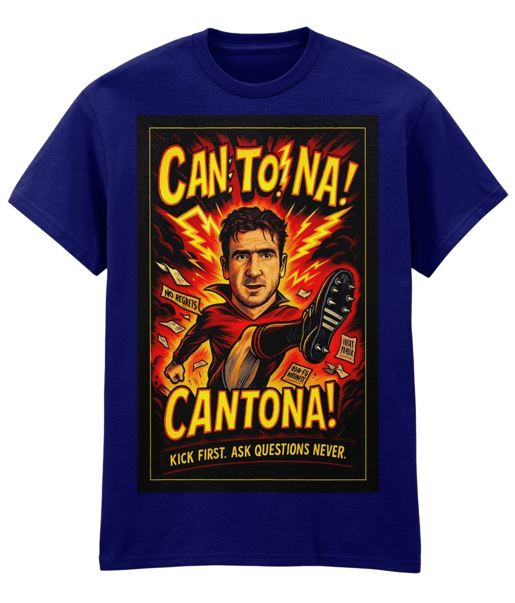 Eric Cantona CAN TO NA Blue Fanar T-shirt