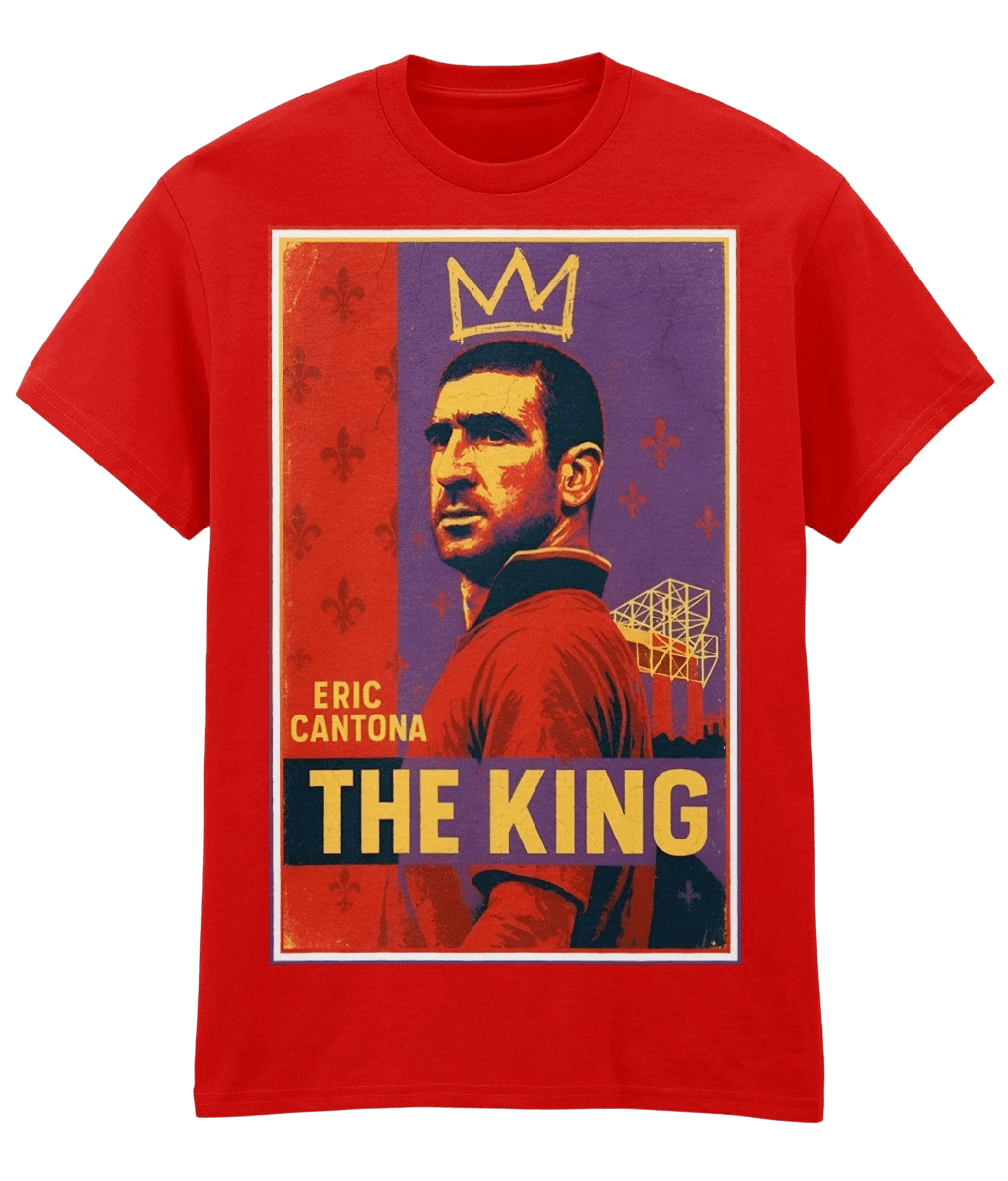 Eric Cantona THE KING Red Fanart T-shirt