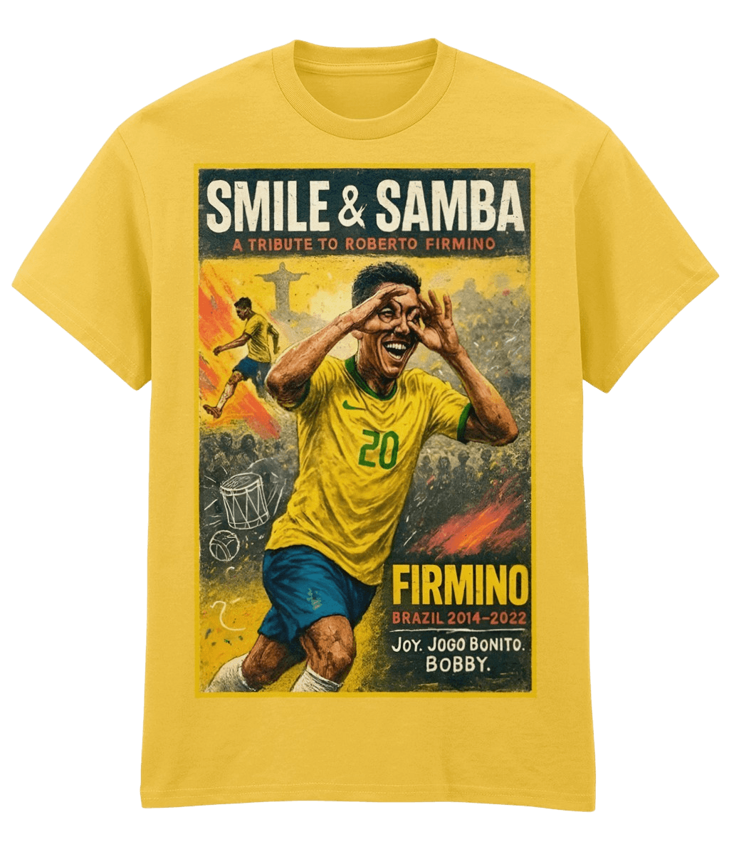 FIRMINO Smile & Samba Brazil Yellow Fanart T-shirt