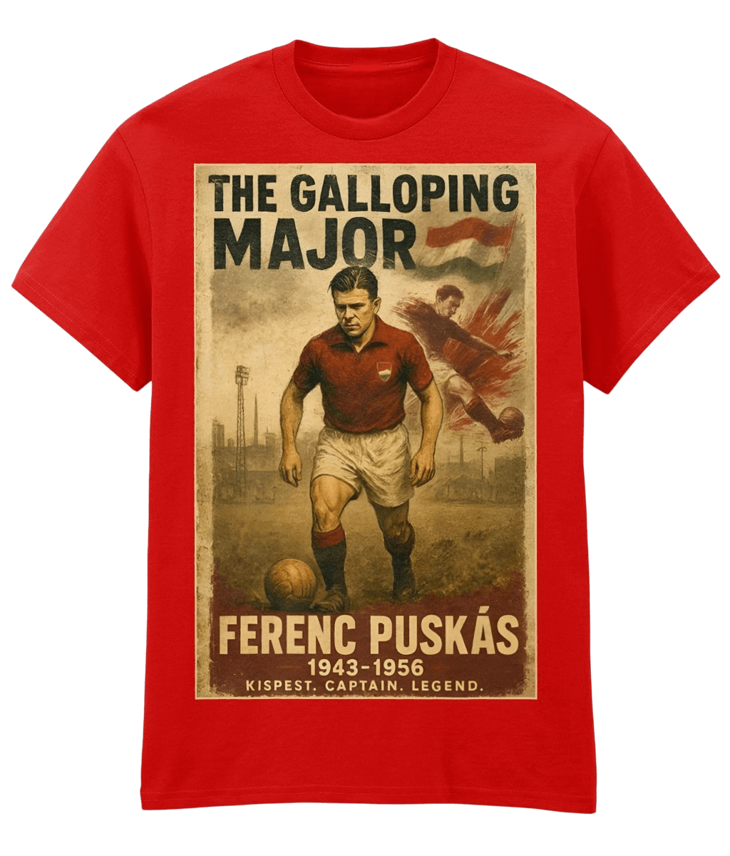 Ferenc Puskas The Galloping Major Red Fanart T-shirt