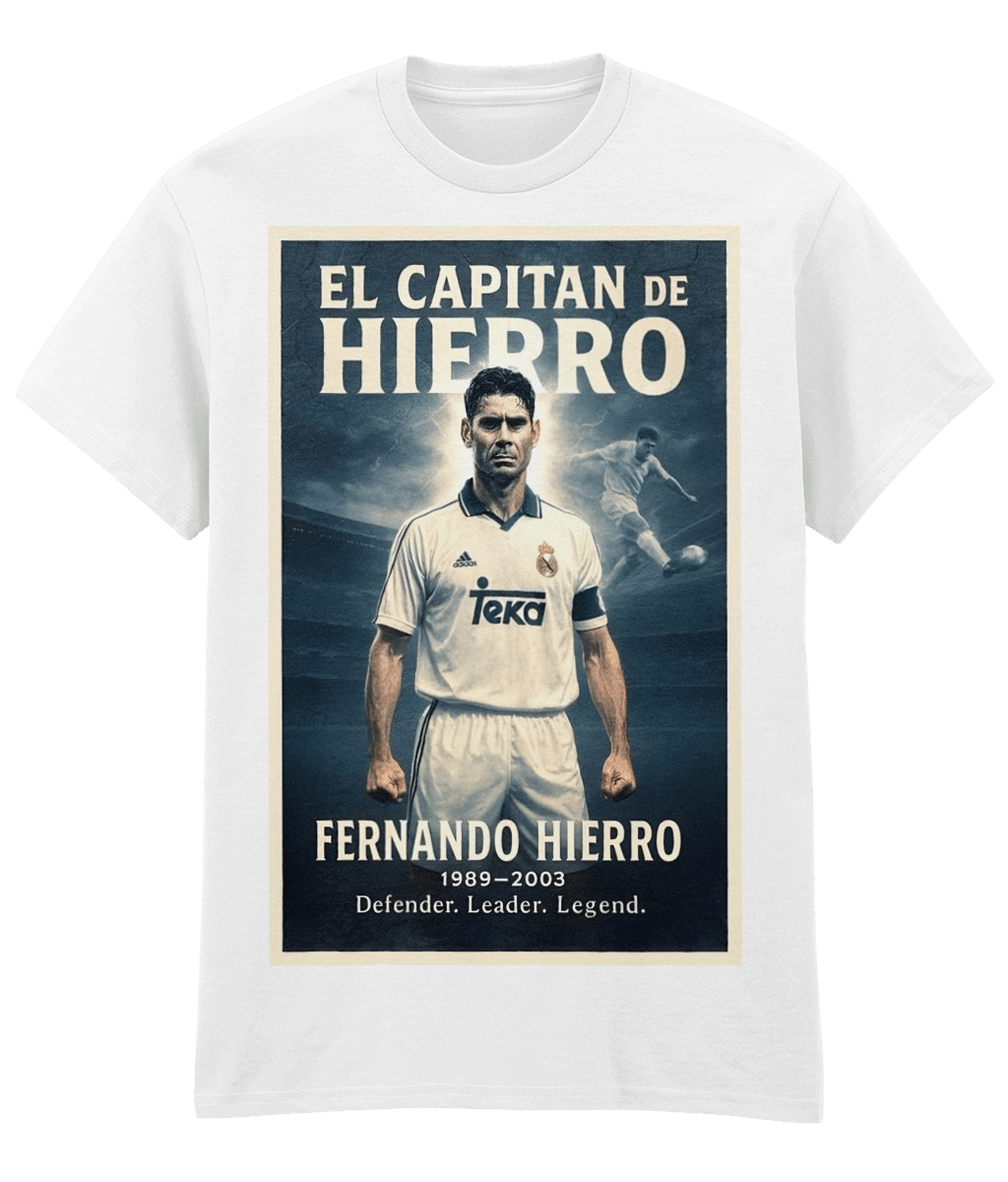 Fernando Hierro Real EL CAPITAN White Fanart T-shirt