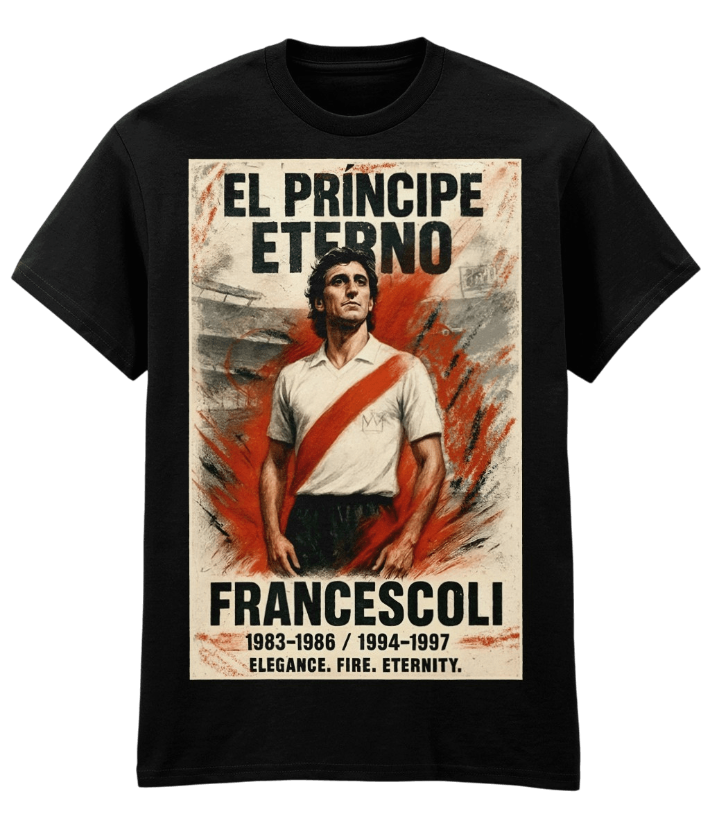 Francescoli El Principe Eterno Black Fanart T-shirt