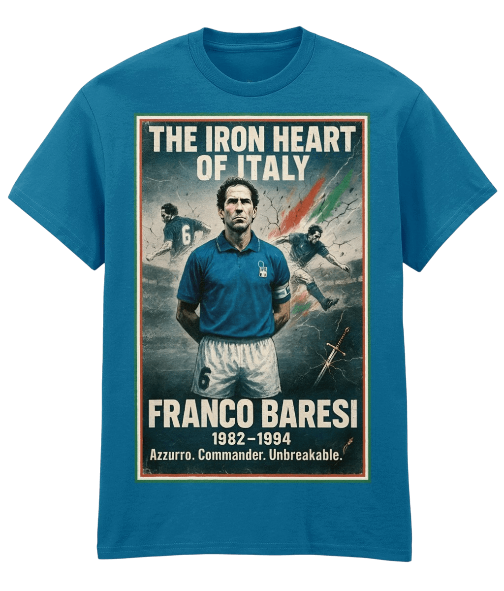 Franco Baresi Iron Heart Of Italy Blue Fanart T-shirt