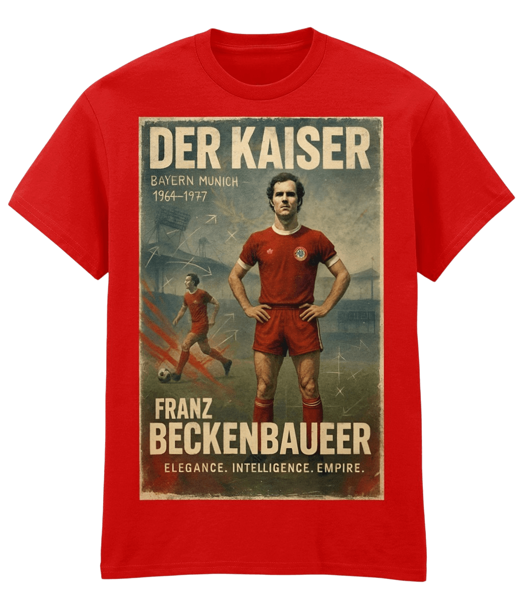 Franz Beckenbauer Der Kaiser Red Fanart T-shirt