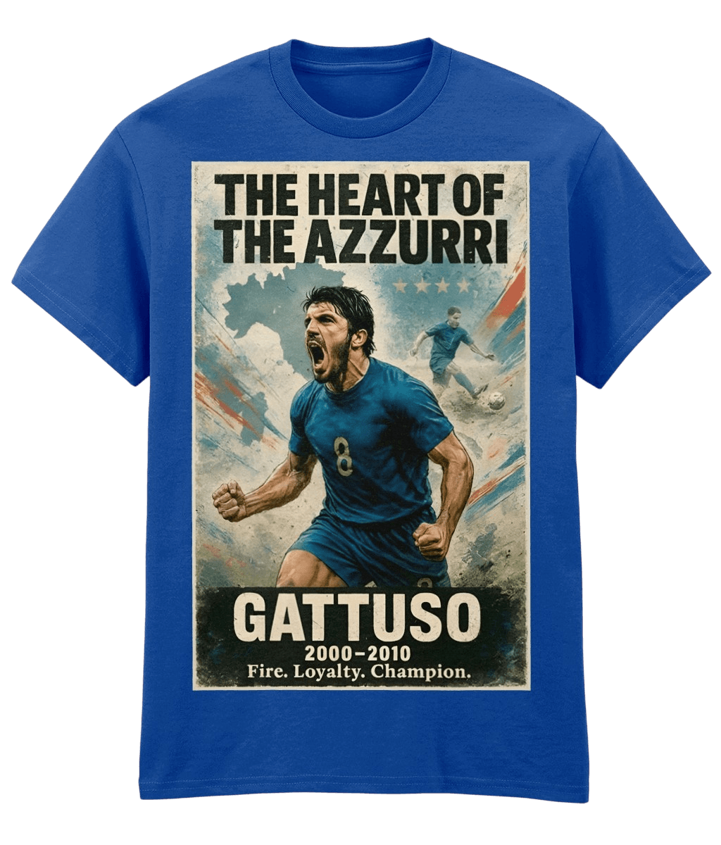 GATTUSO The Heart Of The Azzurri Blue Fanart T-shirt