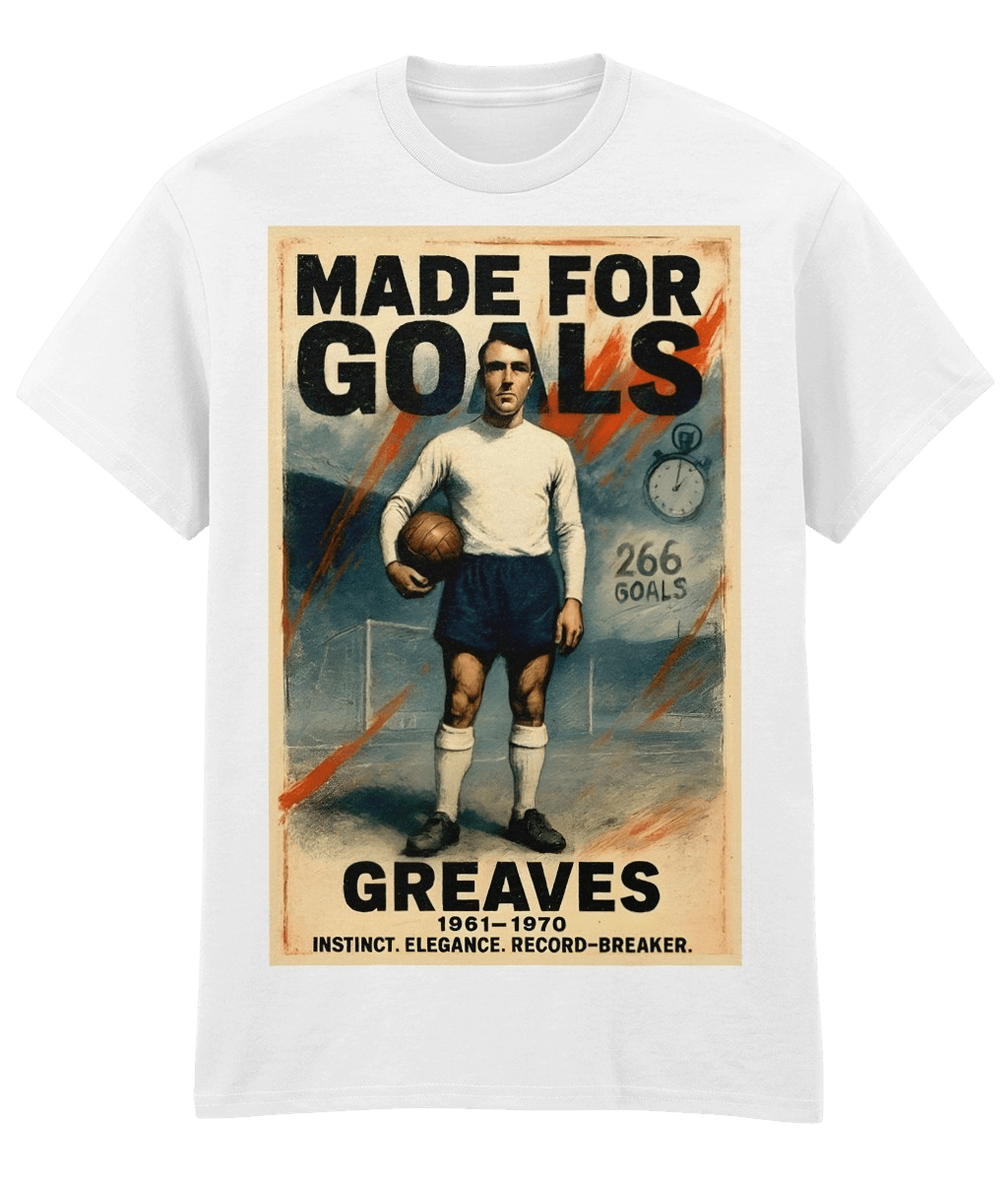 GREAVES Made For Goals White Fanart T-shirt