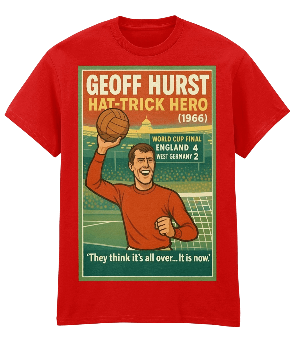 Geoff Hurst Hattrick Hero 1966 Red Fanart T-shirt