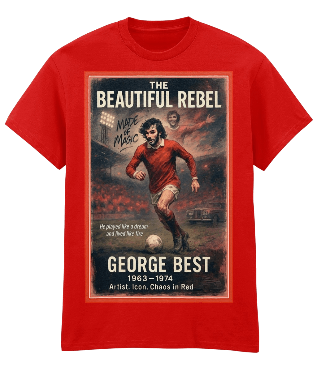 George Best The Beautiful Rebel Red Fanart T-shirt