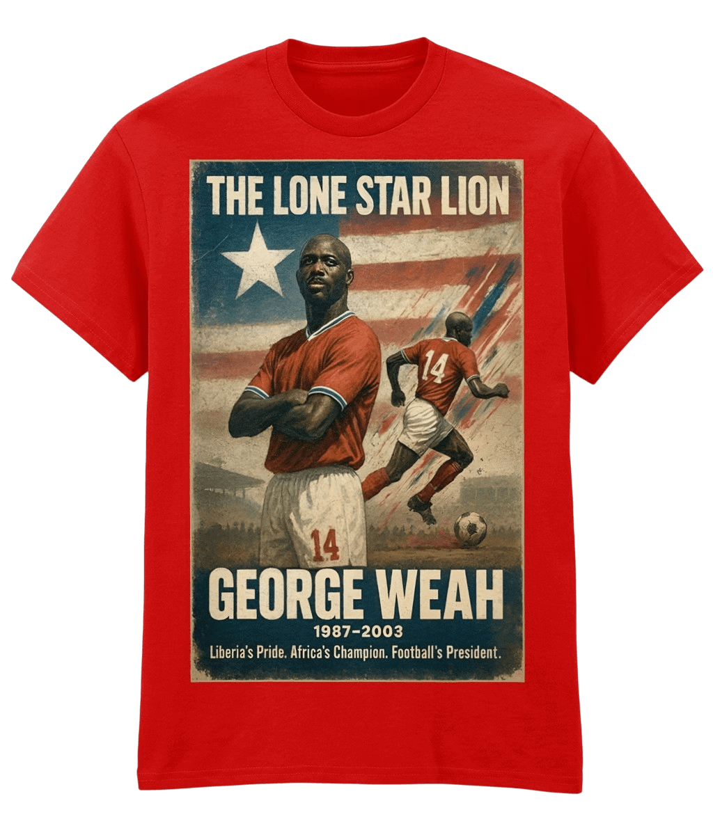 George Weah The Lone Star Lion Red Fanart T-shirt