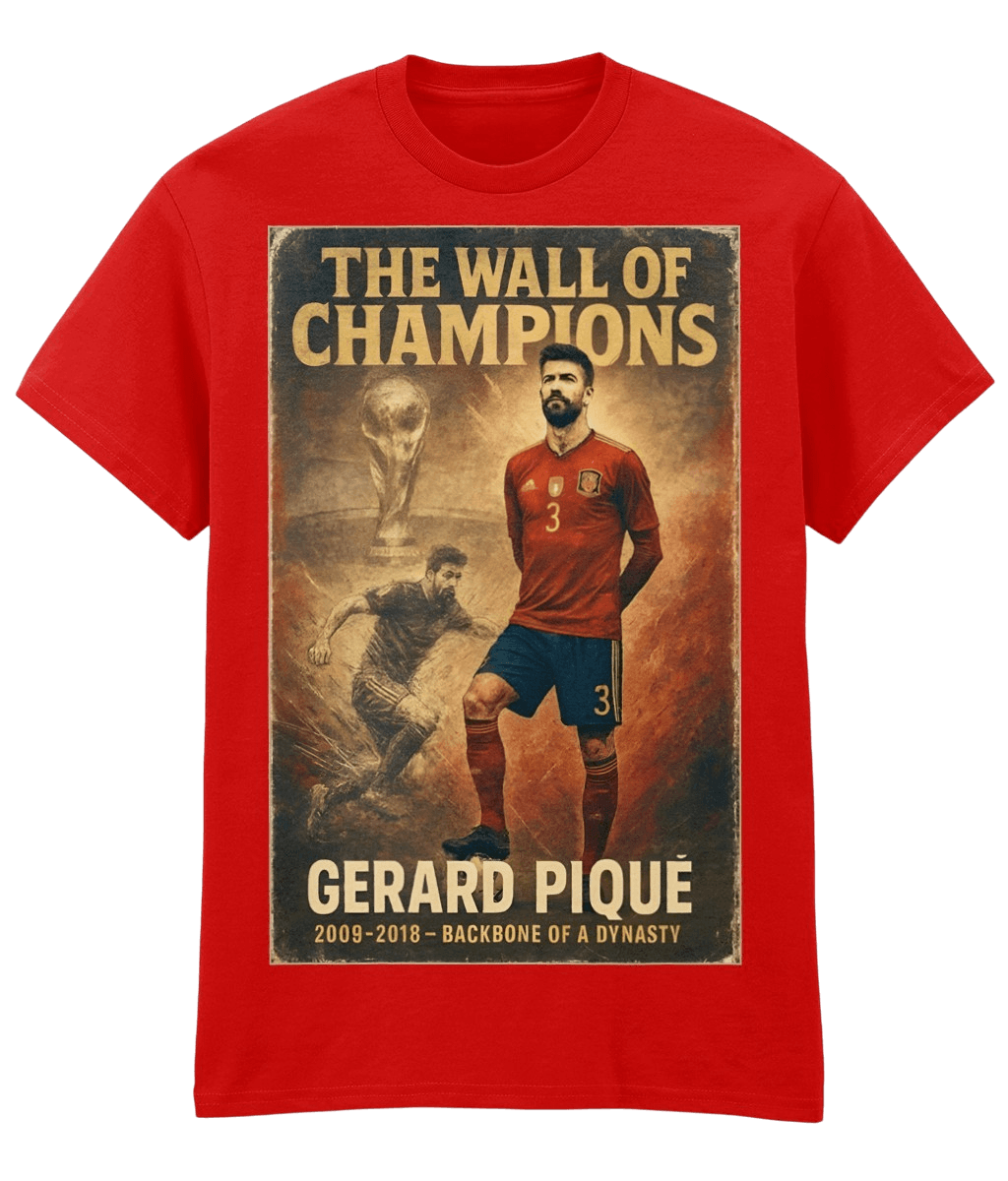 Gerard Pique The Wall Of Champions Red Fanart T-shirt