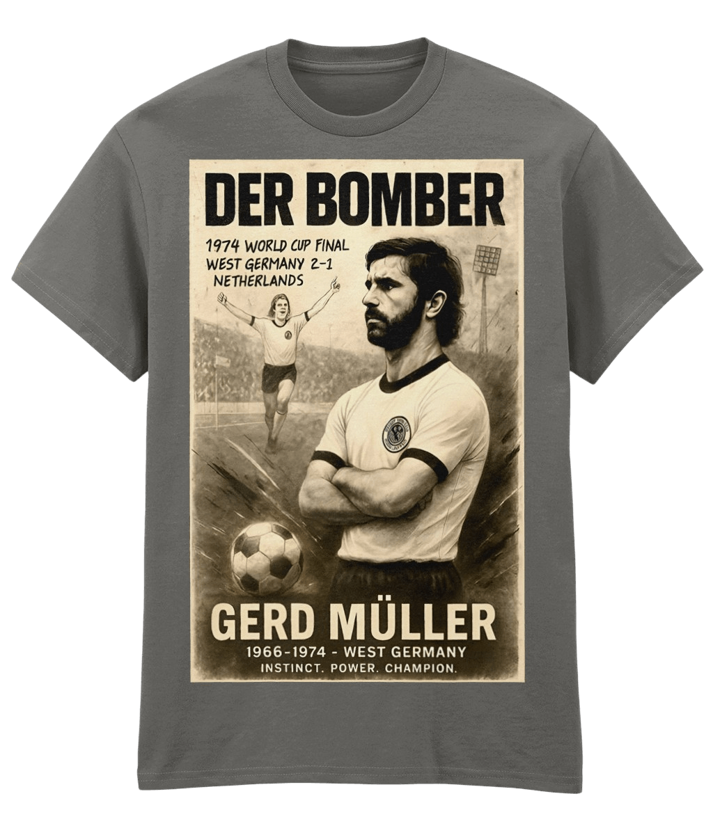 Gerd Muller Der Bomber Germany Grey Fanart T-shirt