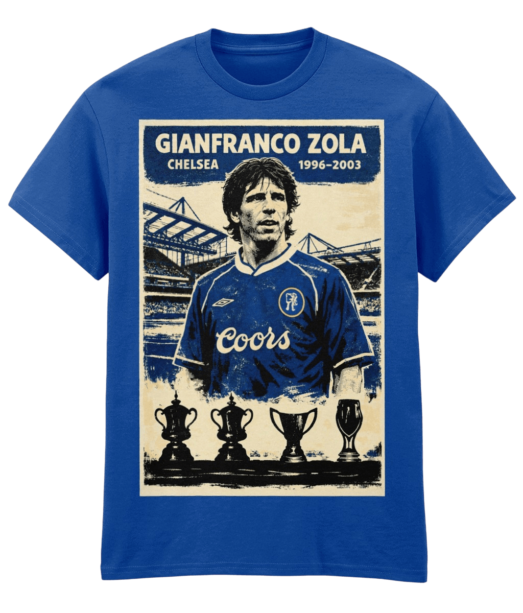 Gianfranco Zola 1996-2003 Blue Fanart T-shirt