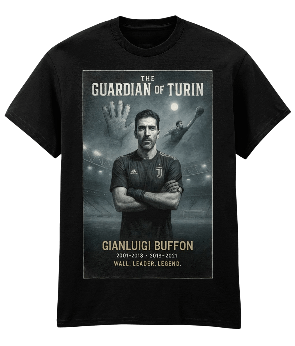 Gianluigi BUFFON Guardian of Turin Black Fanart T-shirt