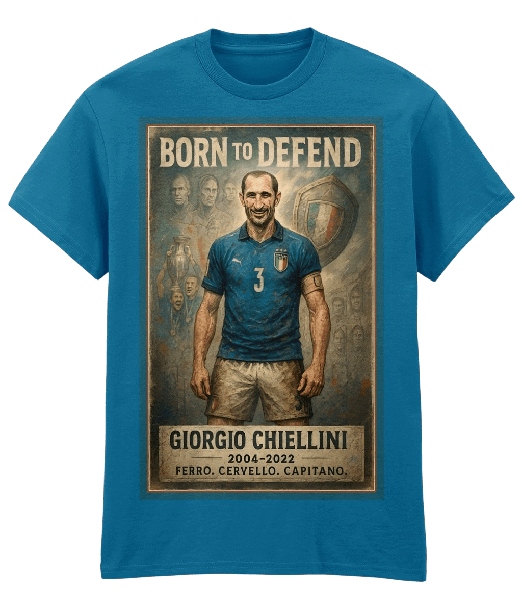 Giorgio Chiellini Born To Defend Blue Fanart T-shirt